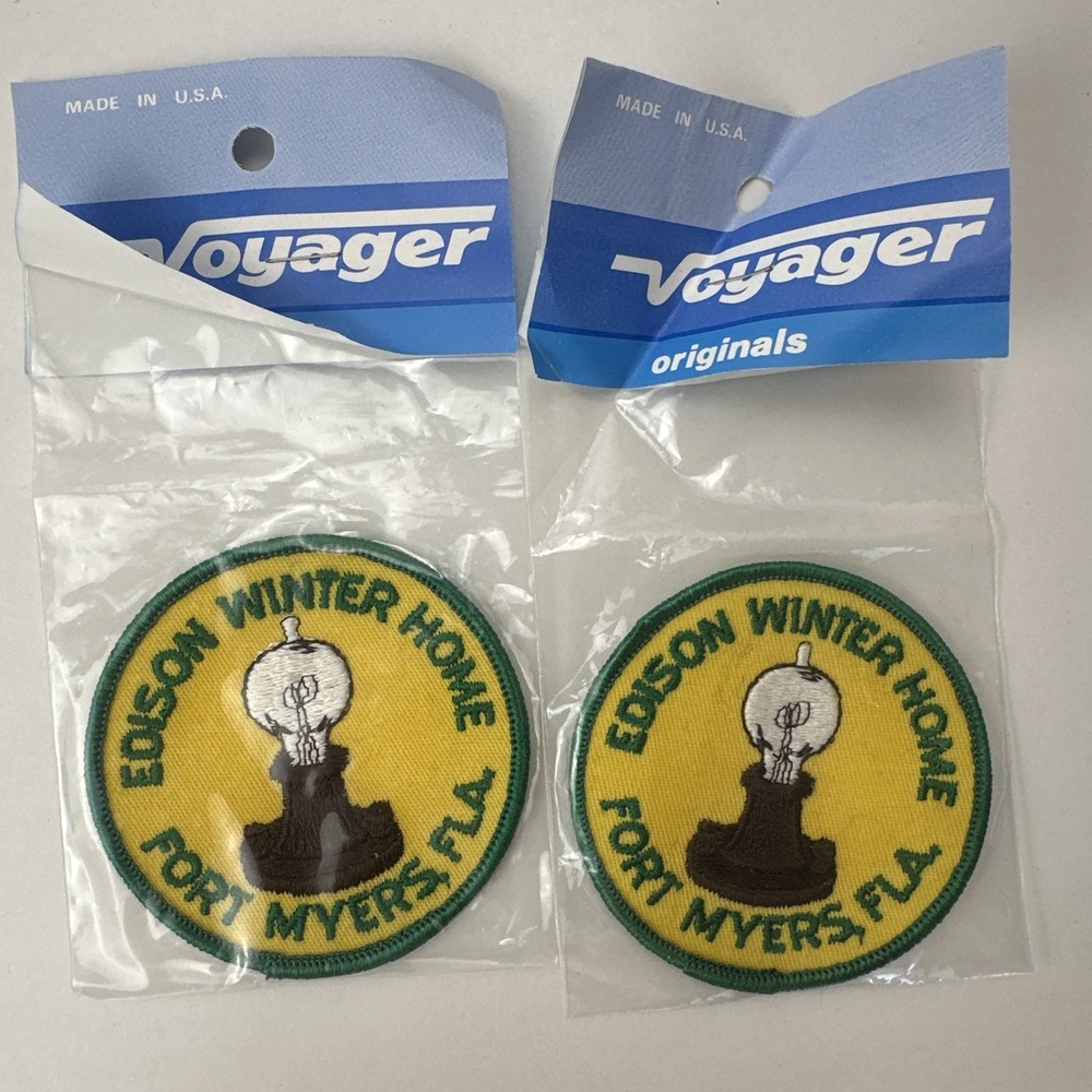 Vintage NOS Patch Edison Winter Home Fort Meyers Fla Florida FL Round 3"